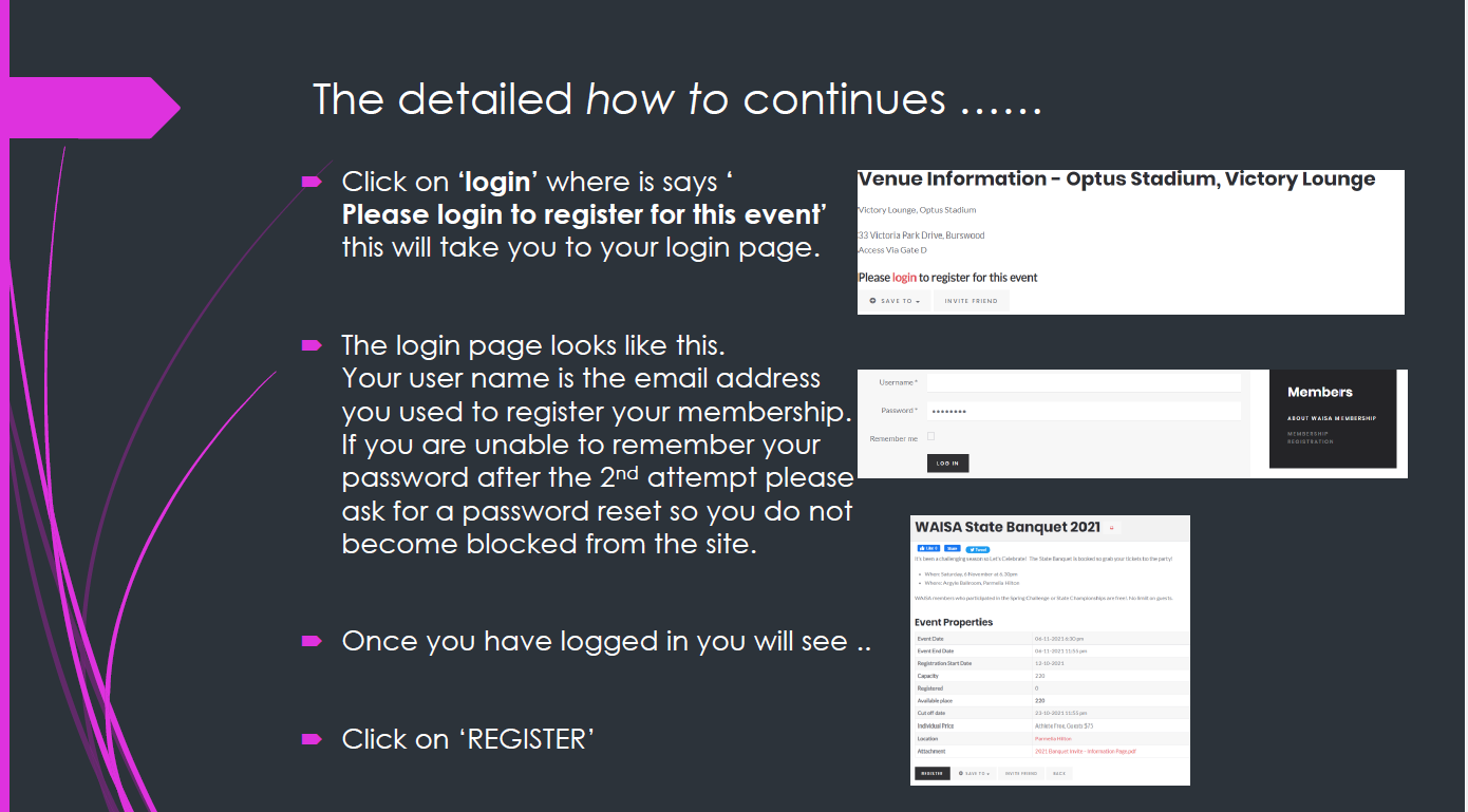 how to register continues